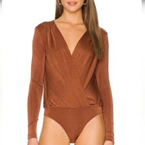 Intimately Free People Surplice V-Neck Long Sleeve Bodysuit